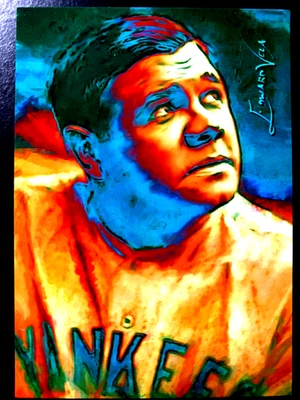 2017 Babe Ruth 11/25 Limited Edition Edward Vela sketch card  - Image 1 of 2