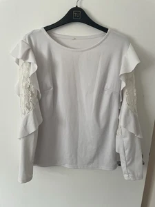 Women's Long Sleeve White Blouse - Picture 1 of 3
