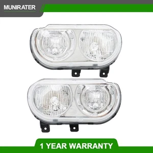 Headlight Assembly Headlamps Fit For Dodge Challenger 2008-2014 LH+RH Side Pair - Picture 1 of 10