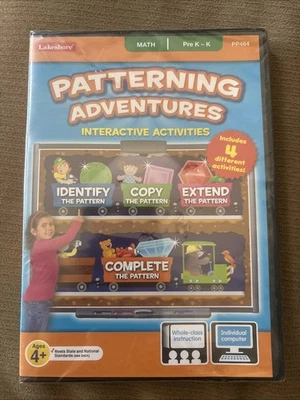 Lakeshore Patterning Adventures 4 Math Skills Pre K PC MAC New Sealed RARE - Image 1 of 2