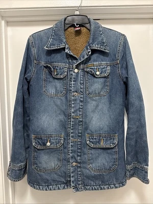 Diesel Denim Women’s Sherpa Lined Jacket Button On Size Medium - Image 1 of 4
