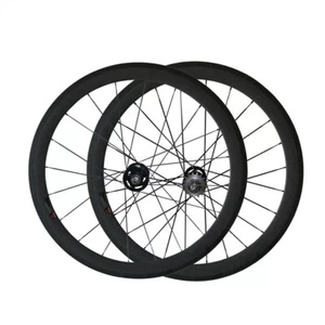 700C Carbon Track Bike Wheelset 24/38/50/60/88mm Deep Clincher Tubular FixedGear - Picture 1 of 9