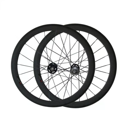 700C Carbon Track Bike Wheelset 24/38/50/60/88mm Deep Clincher Tubular FixedGear - Image 1 of 4