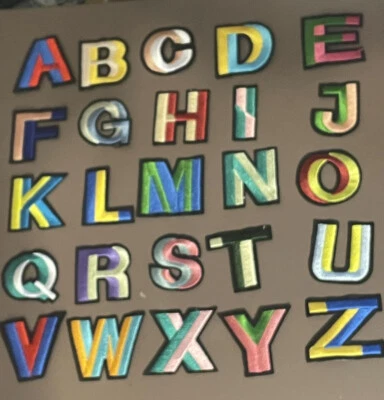 Embroidered Colorful Iron on patches Alphabet Letters Your Choice 1.5" - Image 1 of 4