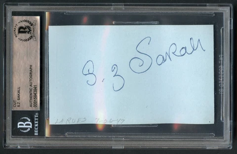 S.Z. Sakall d1955 signed on 7-26-47 autograph 2x3 cut Actor in Casablanca BAS Cover
