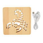 Wooden 3D Lamp Cool Scorpion Style USB Connection Sleeping LED Night Light Bst