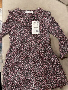 Zara Kids Girl Size 6 Floral Long Sleeve Boho Fall Dress - Picture 1 of 3