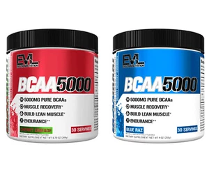 EVL BCAA 5000: Premium Amino Acid Powder for Post & Pre Workout Recovery, 30 srv - Picture 1 of 10