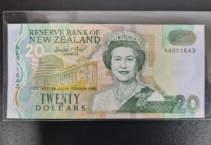 1992 New Zealand 20 Dollars BANKNOTE UNC AA - Picture 1 of 2