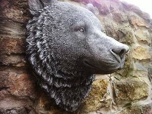 (NUEVO) ADORNO DE JARDÍN, PLACA DE PARED CABEZA DE OSOS GRANDES, GRAN DETALLE, DISEÑO IMPRESIONANTE - Imagen 1 de 3