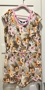 Lands' End Romper Youth XLarge Palm and Tropical Floral Print - Shorts - Terry - Picture 1 of 5
