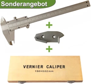Schieblehre in Holzbox + Wandhalter - Edelstahl sehr Genau 0,02mm Messschieber - Bild 1 von 8