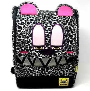 ElStinko Monster Face Backpack Laptop Bag 2011 Black White Pink 14"x12" Preowned - Picture 1 of 22