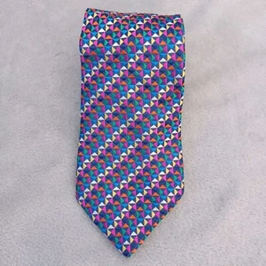 Corbata Charles Tyrwhitt 58"x3.5" Mosaico Colorido Caleidoscopio Geométrico 100% Seda - Imagen 1 de 11