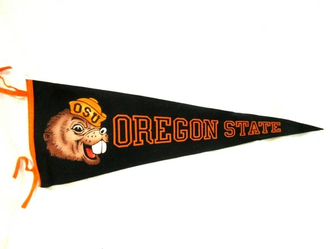 Vintage 1960's Oregon State Beavers Felt Pennant Cover