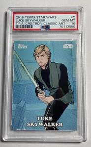 2016 Topps Star Wars Card Trader Classic Art Luke Skywalker PSA 10 Pop 2 - Picture 1 of 3