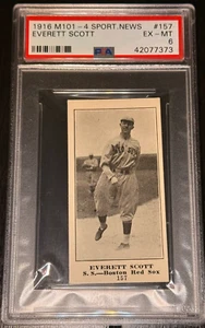 1916 M101-4 Sporting News Everett Scott #157 Boston Red Sox PSA 6 - Picture 1 of 3