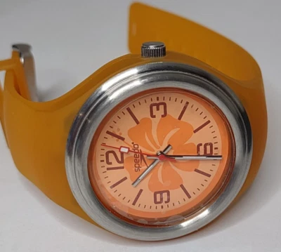 Untested Orange Speedo Watch Orange Dial Orange Band - Image 1 of 4