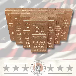 Lot of 10 1 Kilo Cu Elemental Copper Bullion Bar .999 Fine Ingot One Kilo Bar - Picture 1 of 4