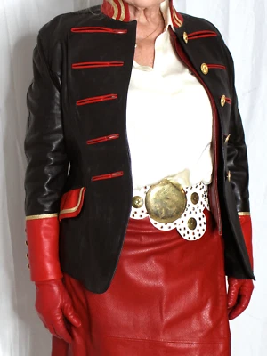 Womens Leather Blazer Jacket Black L SOFT Lambskin Lillie Rubin 80s 90s Rare - Image 1 of 4