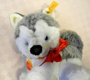 Steiff Husky Pummy - Inutilizzato Con Bandiera E Scudo - 083600 - Picture 1 of 6