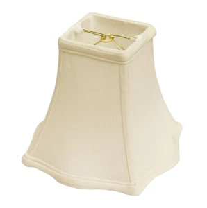 Slant Fancy Square Softback Lampshade with Bulb Clip, White - Picture 1 of 4