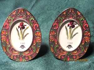 Pair  Ornate Art Nouveau Style Metal Stand Up Photo Picture Frame 3" - Picture 1 of 8