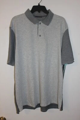 NWT Elie Tahari Men's Color Block Cotton Blend Polo Shirt, Black/Gray XL - Image 1 of 4