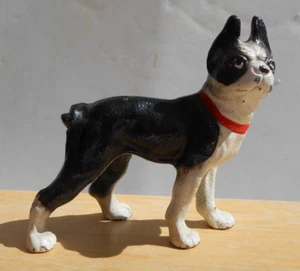 ANTIKER HUBLEY Mini BOSTON TERRIER GUSSEISEN Briefbeschwerer STATUE 3,5 Türstopper - Bild 1 von 5