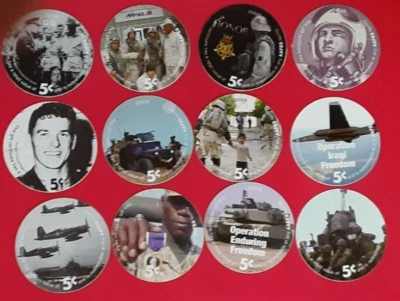 7th  Print  5 Cent  Set of  2005B AAFES  Pogs,  About  Uncirculated - Image 1 of 2