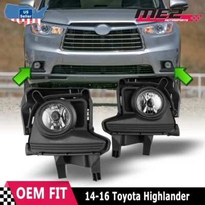 Fog Light Lamp For Toyota Highlander 2014 2015 2016 Factory Bumper Clear Lens — 第 1/4 张图片