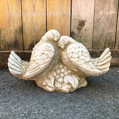 Stone Turtle Doves In Love Sculpture Couple Outdoor Garden Lawn Statue Ornament - Image 1 of 4