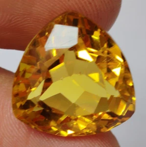 AAA+ Yellow Citrine 18.80 Ct. Trillion Cut Loose Gemstone Gift for Women/Her - Picture 1 of 6