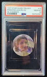 1997 Star Wars Trilogy Special Edition 3-D Disc #13 Leia/R2D2 PSA 10 Pop 1 - Picture 1 of 2