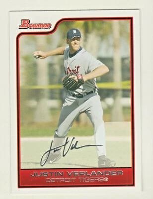 Bowman White Parallel #34 Justin Verlander RC 2006 novato 62/120 Houston Astros Foto 1 de 2