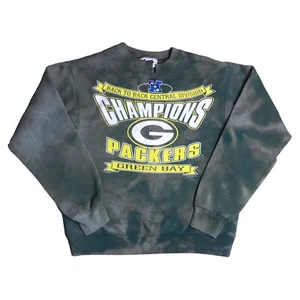 Vtg Green Bay Packers Sweatshirt Kids Youth Large 90's NFL Nutmeg Tie Dye Acid - Picture 1 of 13