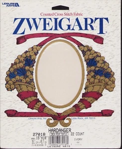 Cross Stitch Zweigart Ivory 22 ct. Hardanger Fabric Germany Switzerland 15"x18"  - Picture 1 of 2