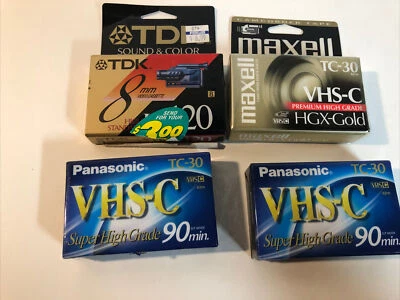 Panasonic TC-30 VHS-C Super Alto Grado 90 Min Nueva Cinta para Cámara de Video Lote Mixto Foto 1 de 2