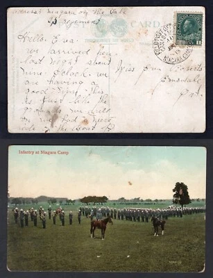 Canada Military 1913 NIAGARA OTL Militia Camp FPO on Infantry Postcard. Emsdale - Image 1 of 3