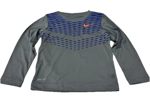 Camiseta de manga larga Nike Dri-Fit talla 2T - gris/azul/naranja - Imagen 1 de 2