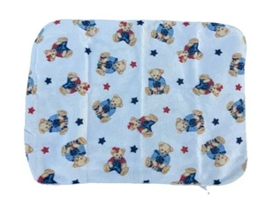 "Manta de bebé vintage azul Jean oso de peluche polar estrellas corazones 30"" X 40"" niño niña" - Imagen 1 de 14