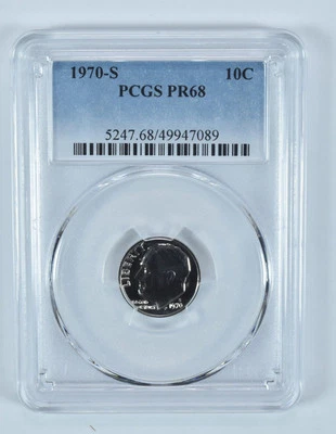 1970-S Roosevelt Dime PR68 PCGS Blue Label - Image 1 of 4