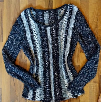 BIBA warmer Pullover im Muster-/& Materialmix  Gr.M 38/40 - Bild 1 von 3