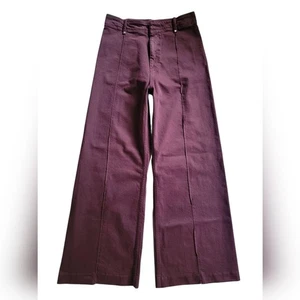 Zara High Rise Wide Leg Jeans Biesen Größe 30 Regular Length - Bild 1 von 10