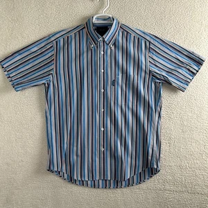 Faconnable Herren Hemd M gestreift blau/orange Button Down Freizeit 100% Baumwolle - Bild 1 von 12