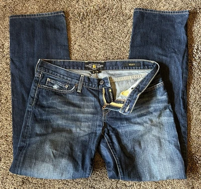 Pantalones de mezclilla azul Lucky Brand Riley Distressed Boyfriend para mujer talla 8/29 ¡USADOS EN EXCELENTE ESTADO! Foto 1 de 4