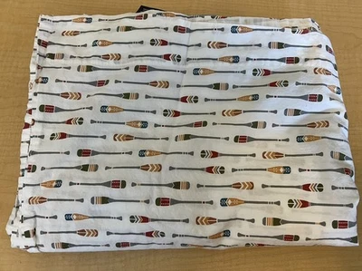 Eddie Bauer Size TWIN Canoe Lake Paddle FLAT Sheet 100% Cotton - Image 1 of 3