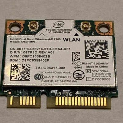 Intel 7260HMW PCI-E Karte Dual Band Wireless-AC 7260 867Mbps 802.11ac Wifi BT 4.0 - Bild 1 von 2