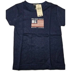Vintage Ralph Lauren Kids Size 5 Blue T-shirt Polo Jeans American RL Flag NWT - Picture 1 of 7