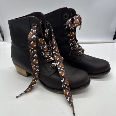 Chaco Cataluna Mahogany Brown Leather Mid Lace Boots J106790 Womens Sz 8 EUC - Image 1 of 4